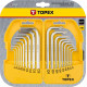 Ключі шестигранні та Torx TOPEX, набір 18шт, CrV, 1.5-10мм, T10-T50 (35D952)