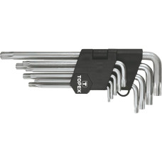 Topex Ключі Torx, набір 9 од., Torx з отвором, T10-T50, довгі (35D961)
