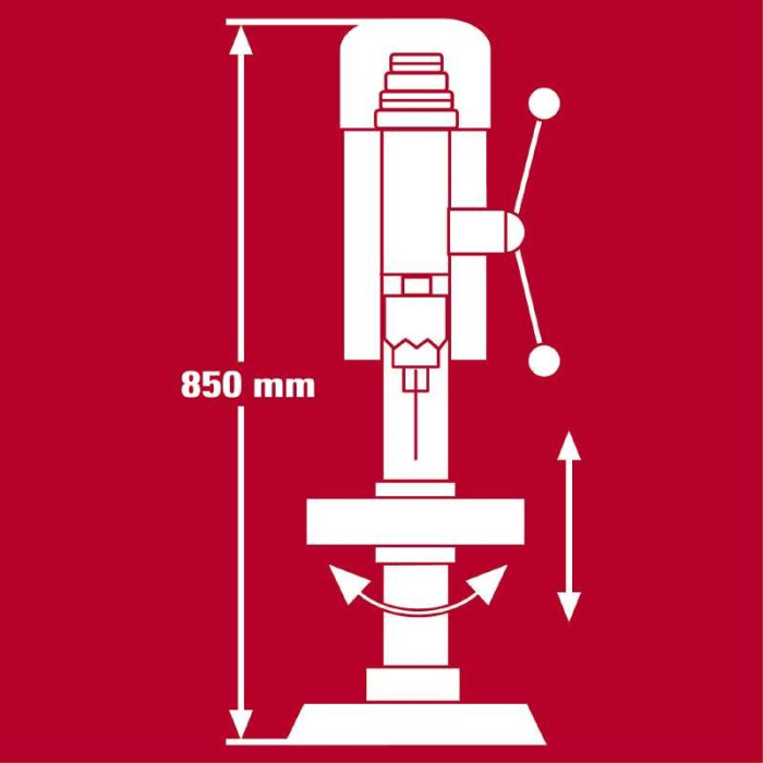 Einhell Верстат свердлильний TC-BD 630/1 630Вт 250-2400об·хв виліт 126мм патрон В16 1.5-16мм 19.4кг (4520597)