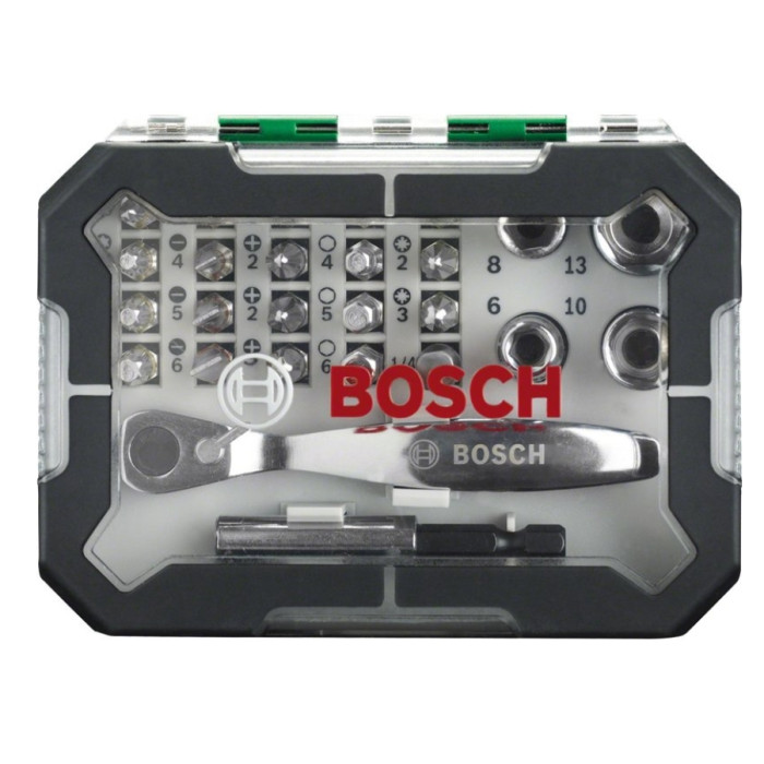Набір біт Bosch Promobasket 27 шт. з трещеткой + кутова викрутка (2607017392)