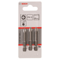 BOSCH Біти Extra-Hart PH2, 49мм, 3шт (2607001528)