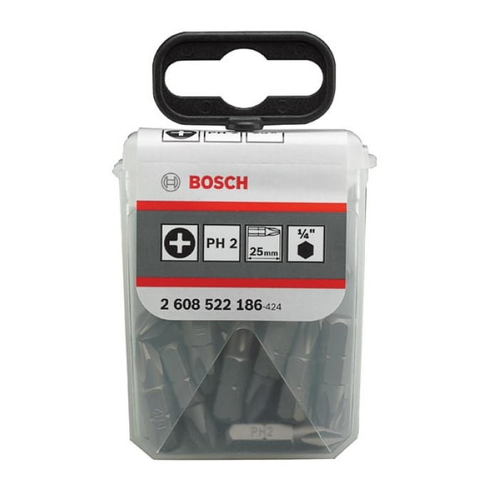 Bosch Насадка для загвинчування Extra-Hart PH2, 25мм, 25шт (2608522186)