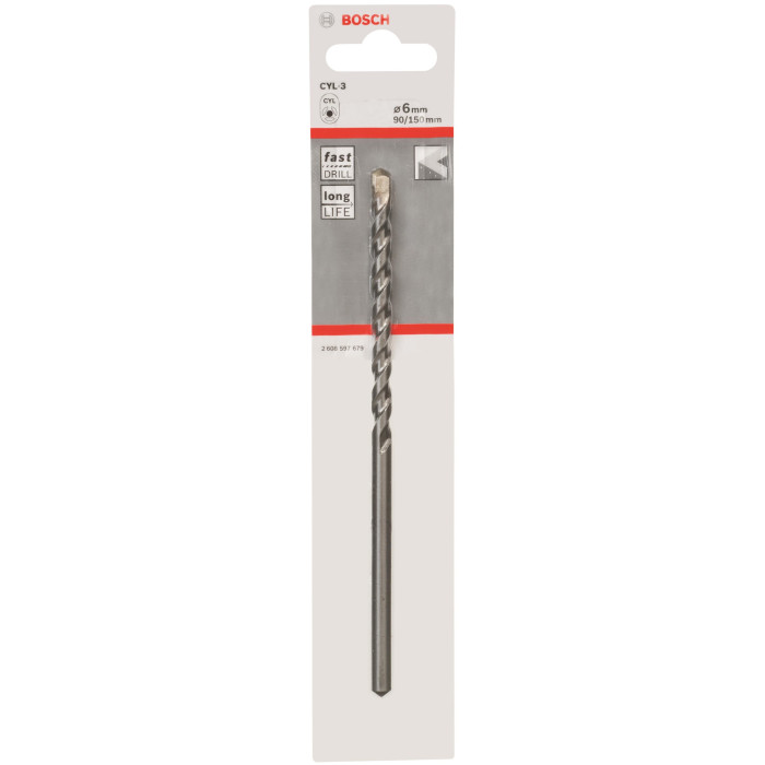 Bosch Свердло по бетону CYL-3, 6х90х150мм SilverPercussion (2608597679)