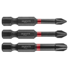 Graphite Біти ударні, набір 3шт, 1/4", PH1/2/3x50мм, сталь S2 (56H543)