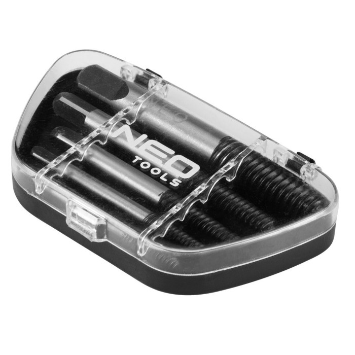 Neo Tools Екстрактори для зламаних гвинтів, набір 5шт, для гвинтів М3-18мм, CrMo, футляр (09-615)