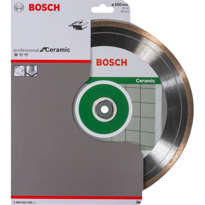 Bosch Диск алмазний Standard for Ceramic, 250 мм, 25.4-30мм, 1.6мм, 7мм (2608602539)