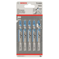 Bosch Полотно пиляльне для електролобзика по металу T 118 B, 1.9-2.3х92мм, 5шт (2608631014)