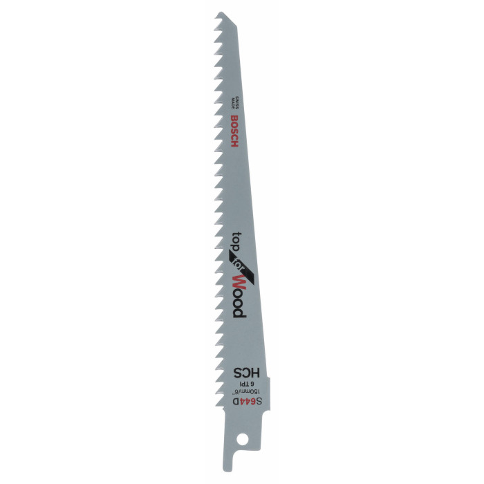 Bosch Полотно пиляльне для шабельної пилки по дереву, S 644 D HCS, 6TPI, 2шт (2609256701)
