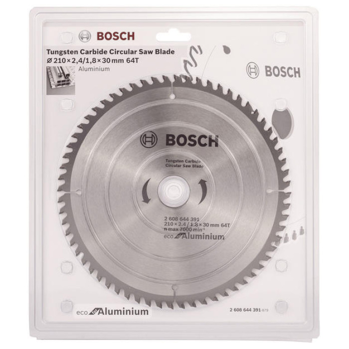 Bosch Диск пиляльний Eco for Aluminium 210x2.4x30-64T (2608644391)