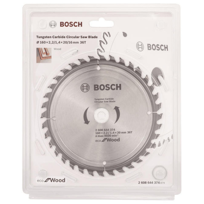 Bosch Диск пиляльний Eco for Wood 160x2.2x20-36T (2608644374)