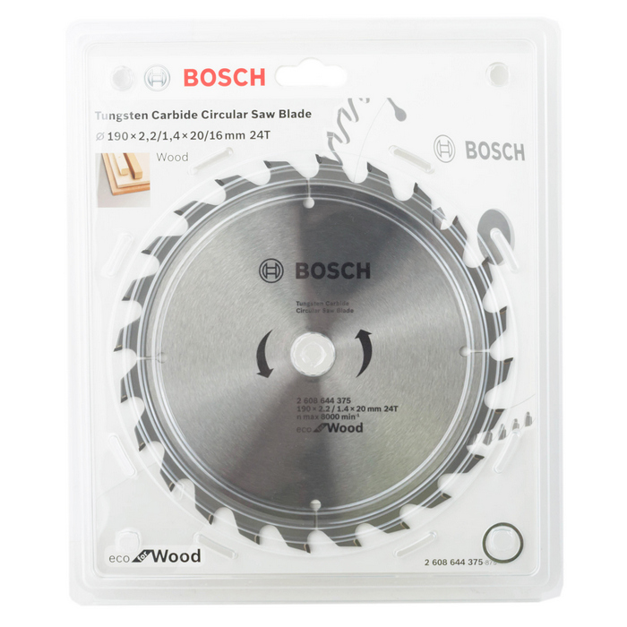 Диск пиляльний Bosch Eco for Wood 190x20 / 16-24T (2608644375)