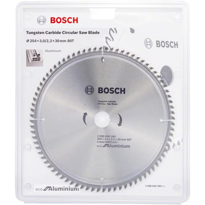 Диск пиляльний Bosch Eco for Aluminium 254x30-80T (2608644394)