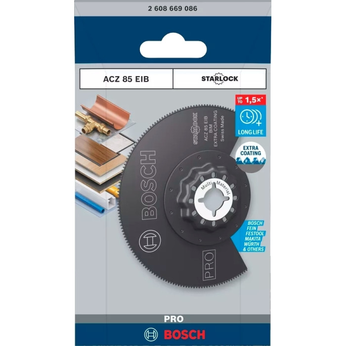 Диск пиляльний сегментований Bosch PRO StarlockBIM Wood Met ACZ85EB (2608669086)