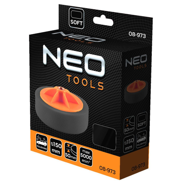 Диск полірувальний Neo Tools, губка м’яка, M14, 150x50мм (08-973)
