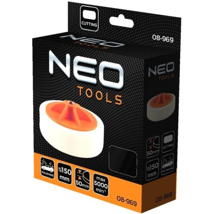 Диск полірувальний Neo Tools, губка абразивна, M14, 150x50мм (08-969)