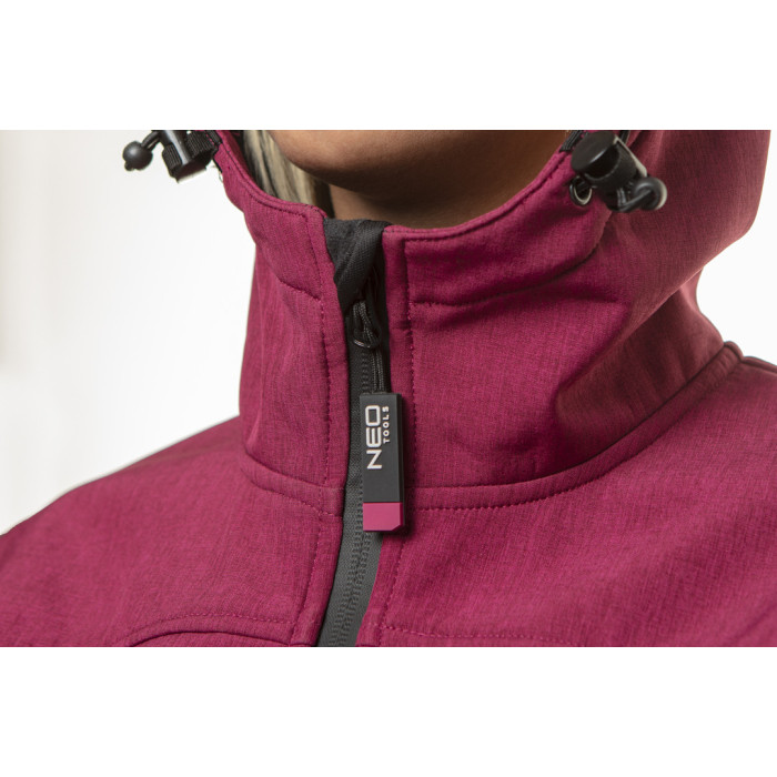 Neo Tools Жіноча робоча куртка softshell, з мембраною водонепроникна 8000, дихаюча 100* [Куртка робоча Softshell Woman Line, підкладка фліс, капюшон, M(38), червоний] (80-550-M)