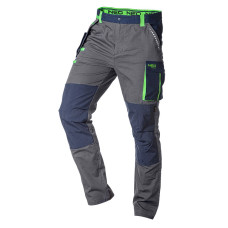 Neo Tools Штани робочі Premium, 100% бавовна, тканина Ripstop, посилення тканиною Cordura, M(50), сіро-синій (81-227-M)