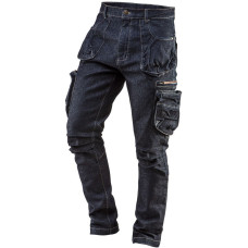 Neo Tools Штани робочі DENIM, 5 кишень [Штани робочі Denim, 98% бавовна та 2% еластан, XXL(56), синій темний] (81-229-XXL)