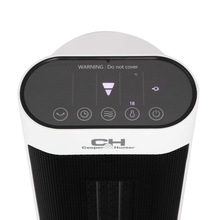 Cooper&Hunter Тепловентилятор CH-F2000CTE 20 м2, 2000Вт, електронне упр-ння, керамічний нагрів. елемент, пульт ДК, білий (CH-F2000CTE)