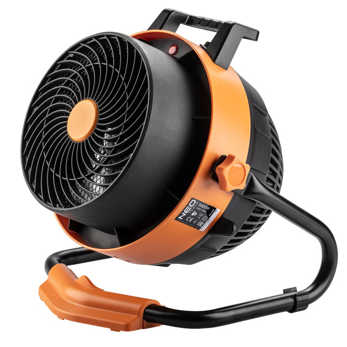 Neo Tools Теплова гармата електрична, 2в1 з функцією вентилятора, 2.4кВт, 35-50м кв, 460м куб/год, ручне регулювання, чорний (90-070)