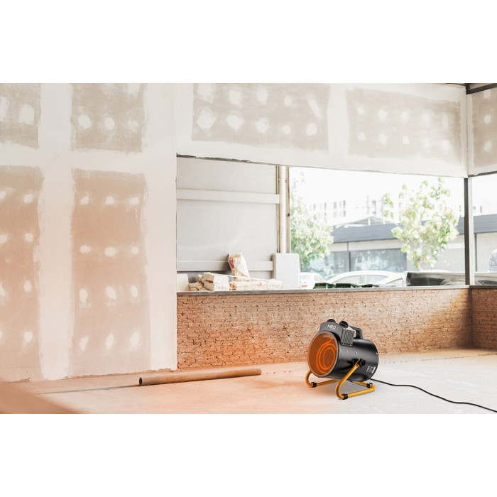 Neo Tools Теплова гармата електрична, 3кВт, 80м кв, 354м куб/год, нагрів. елемент - нерж. сталь, IPX4, чорний (90-068)