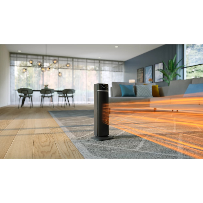 Тепловентилятор Philips 5000 Series, 20м2, 2000Вт, електр. упр-ння, 58 х 19.6 х 21.2см, керамічний, дисплей,Wi-Fi, чорний (CX5120/11)