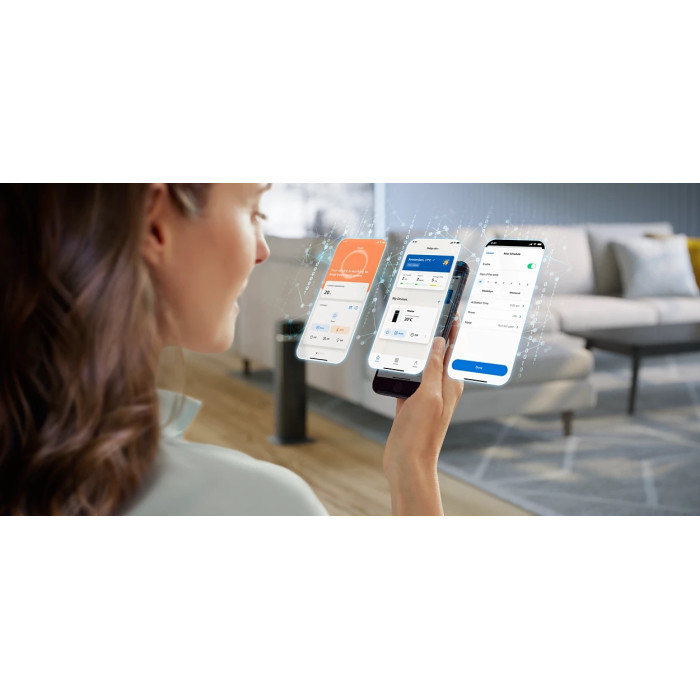 Тепловентилятор Philips 5000 Series, 20м2, 2000Вт, електр. упр-ння, 58 х 19.6 х 21.2см, керамічний, дисплей,Wi-Fi, чорний (CX5120/11)