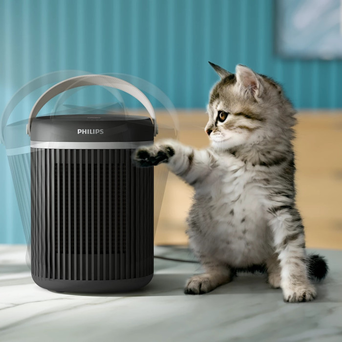 Тепловентилятор Philips Series 3000, 20м2, 2000Вт, електр. упр-ння, керамич.нагрів.елемент, Wi-Fi, темно-сірий (CX3120/01)