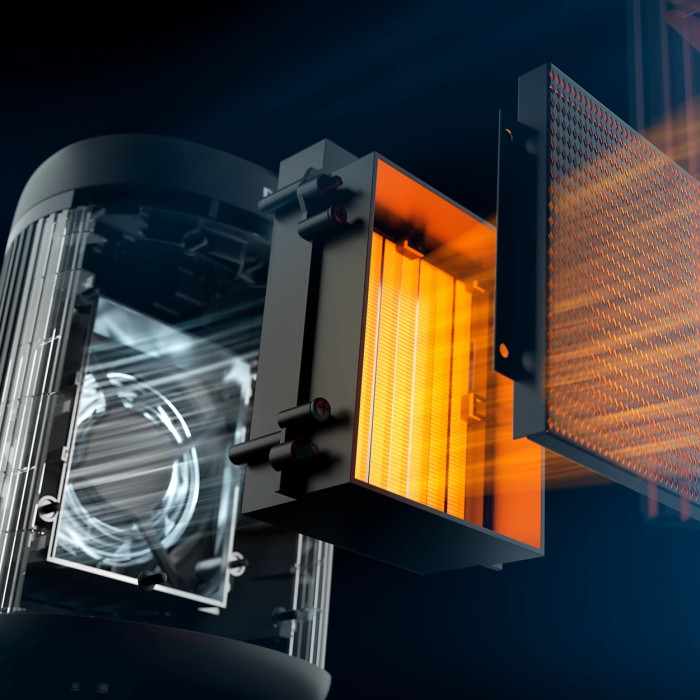 Тепловентилятор Philips Series 2000, 15м2, 1500Вт, електр. упр-ння, керамич.нагрів.елемент, Wi-Fi, темно-сірий (CX2120/01)