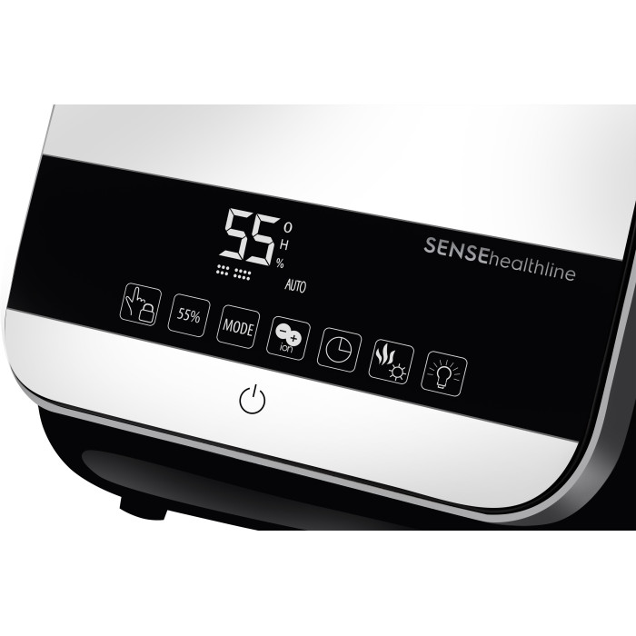 Electrolux Зволожувач повітря SENSEhealthline EHU-3315D 5.5 л, 50 м2, 400 мл/г, ультразвуковий, іонізатор, гігростат, аромакапсула, стерилізація пари, пульт ДК, білий (EHU-3315D)