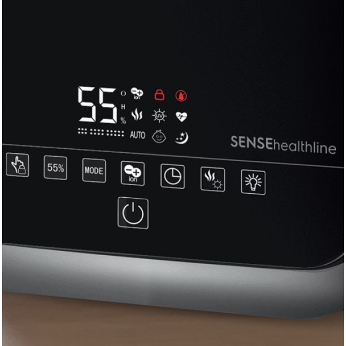 Electrolux Зволожувач повітря SENSEhealthline EHU-3315D 5.5 л, 50 м2, 400 мл/г, ультразвуковий, іонізатор, гігростат, аромакапсула, стерилізація пари, пульт ДК, білий (EHU-3315D)