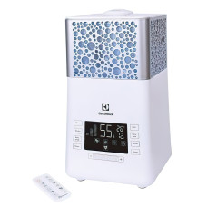 Electrolux Зволожувач повітря EHU-3715D 5 л, 50 м2, 450 мл/г, ультразвуковий, іонізатор, гігростат, аромакапсула, УФ лампа, стерилізація пари, підсвічування, пульт ДК, білий (EHU-3715D)