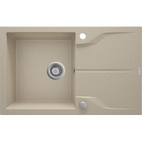 Deante Мийка кухонна Andante, граніт, прямокутник, з крилом, 780х490х194мм, чаша - 1, накладна, пісок (ZQN_7113)