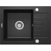 Deante Мийка кухонна Zorba, граніт, прямокутник, з крилом, 580х440х164мм, чаша - 1, накладна, графіт (ZQZ_211A)