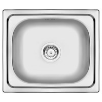 Мийка кухонна Deante Doppio, нерж.сталь, прямокутник, без крила, 480х430х175мм, чаша - 1, накладна, нерж (ZEN_0103)