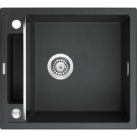 Мийка кухонна Deante Magnetic, граніт, квадрат, без крила, 560х500х219мм, чаша - 1, накладна, металічний графіт (ZRM_G103)