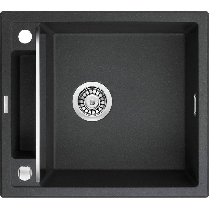 Мийка кухонна Deante Magnetic, граніт, квадрат, без крила, 560х500х219мм, чаша - 1, накладна, металічний графіт (ZRM_G103)