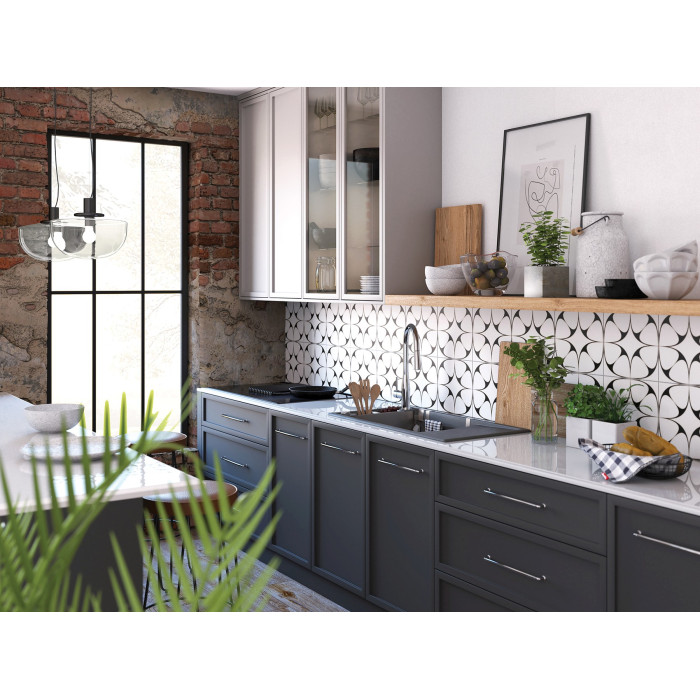 Мийка кухонна Deante Magnetic, граніт, прямокут., з крилом, 820х500х219мм, чаша - 1, накладна, антрацит (ZRM_T113)
