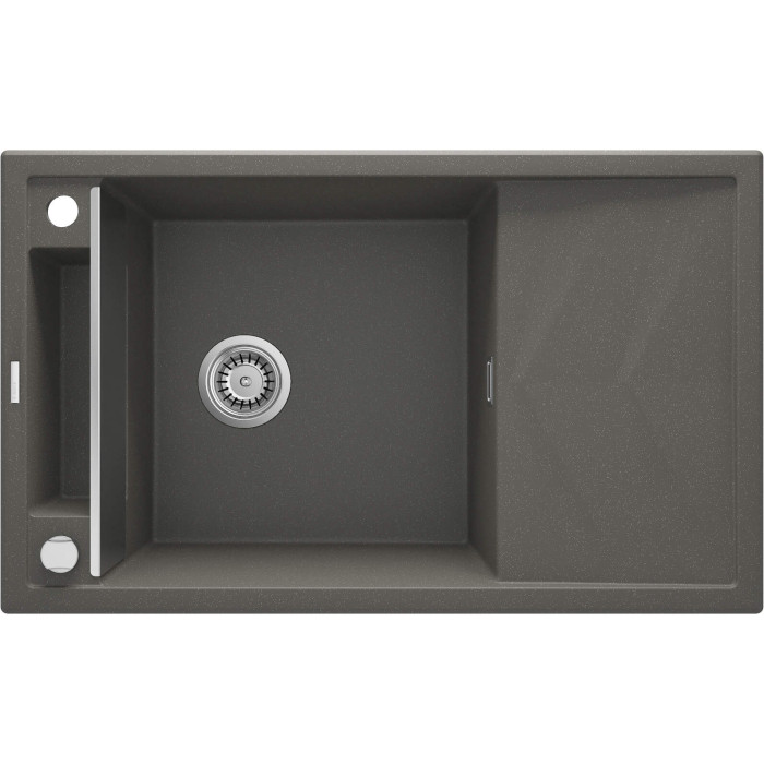 Мийка кухонна Deante Magnetic, граніт, прямокут., з крилом, 820х500х219мм, чаша - 1, накладна, антрацит (ZRM_T113)
