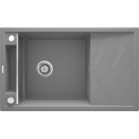 Мийка кухонна Deante Magnetic, граніт, прямокут., з крилом, 820х500х219мм, чаша - 1, накладна, сірий (ZRM_S113)
