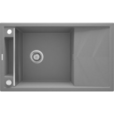 Мийка кухонна Deante Magnetic, граніт, прямокут., з крилом, 820х500х219мм, чаша - 1, накладна, сірий (ZRM_S113)