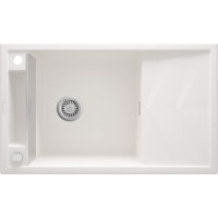 Мийка кухонна Deante Magnetic, граніт, прямокут., з крилом, 820х500х219мм, чаша - 1, накладна, алебастр (ZRM_A113)