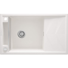 Мийка кухонна Deante Magnetic, граніт, прямокут., з крилом, 820х500х219мм, чаша - 1, накладна, алебастр (ZRM_A113)