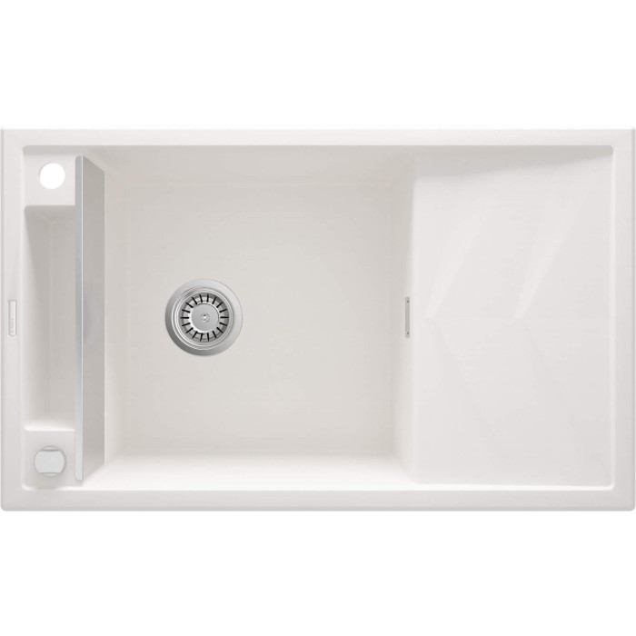 Мийка кухонна Deante Magnetic, граніт, прямокут., з крилом, 820х500х219мм, чаша - 1, накладна, алебастр (ZRM_A113)