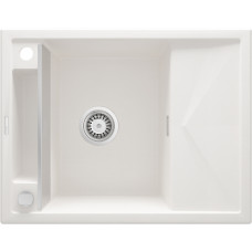 Мийка кухонна Deante Magnetic, граніт, прямокут., з крилом, 640х500х219мм, чаша - 1, врізна, алебастр (ZRM_A11A)