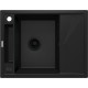 Мийка кухонна Deante Magnetic, граніт, прямокут., з крилом, 640х500х219мм, чаша - 1, врізна, чорний матовий (ZRM_N11A)