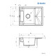 Мийка кухонна Deante Magnetic, граніт, прямокут., з крилом, 640х500х219мм, чаша - 1, врізна, чорний матовий (ZRM_N11A)