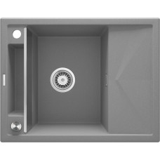 Мийка кухонна Deante Magnetic, граніт, прямокут., з крилом, 640х500х219мм, чаша - 1, врізна, сірий (ZRM_S11A)