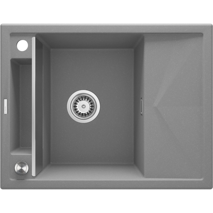 Мийка кухонна Deante Magnetic, граніт, прямокут., з крилом, 640х500х219мм, чаша - 1, врізна, сірий (ZRM_S11A)