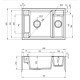 Мийка кухонна Deante Magnetic, граніт, прямокут., з крилом, 690х500х219мм, чаша - 1.5, врізна, антрацит (ZRM_T503)
